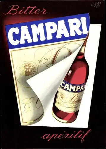 Künstler Ak Campari, Bitter aperitif, Reklame