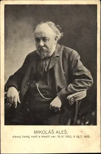 Ak Mikoláš Aleš, Maler und Illustrator, Portrait