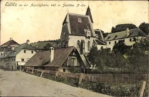 Ak Edlitz in Niederösterreich, Straßenpartie, Kirche, Handlung Lederer