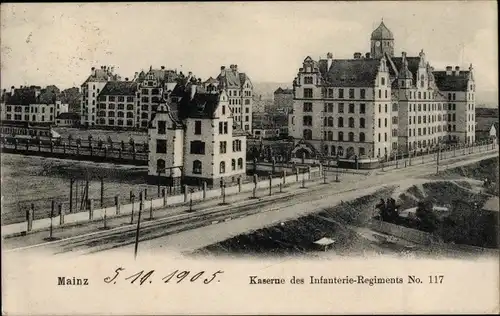 Ak Mainz am Rhein, Kaserne des Infanterie-Regiments No. 117