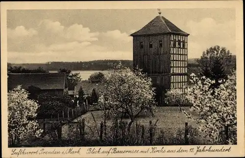 Ak Prenden Wandlitz im Barnim, Bauernsee, Kirche