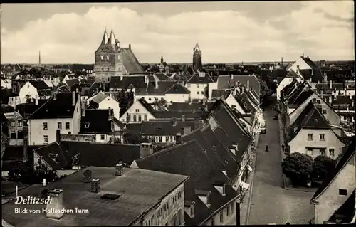 Ak Delitzsch in Sachsen, Blick vom Halleschen Turm