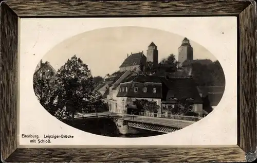Passepartout Ak Eilenburg an der Mulde, Leipziger Brücke, Schloss