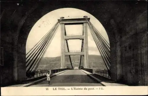 Ak Le Teil Ardèche, Brückeneinfahrt