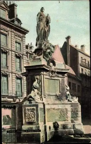 Ak Rouen Seine-Maritime, Brunnen von Jeanne d'Arc