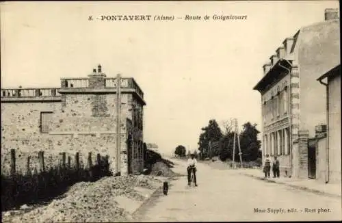 Postkarte Pontavert-Aisne, Rue de Guignicourt