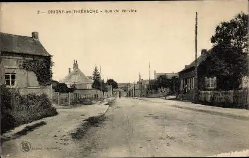 Ak Origny in Thiérache Aisne, Rue de Vervins