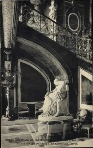 Ak Dampierre-Yvelines, Chateau et statue de Pénélope de Cavelier