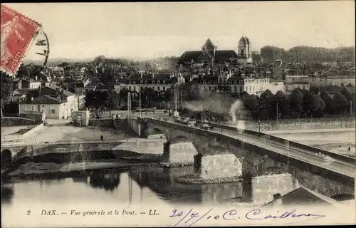 Ak Dax Landes, Gesamtansicht und die Brücke