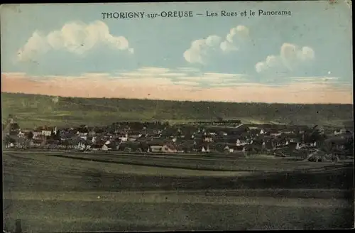 Ak Thorigny-sur-Oreuse Yonne, Die Straßen und das Panorama