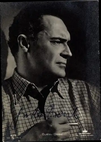 Ak Schauspieler Gustav Diessl, Portrait, Zigarette, Autogramm