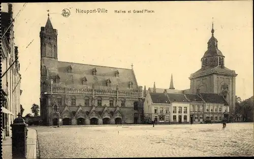 Ak Nieuwpoort Nieuport Westflandern, Halles et Grand' Place