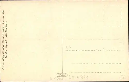 Ak Leipzig in Sachsen, Festvorstellung der alten Thomaner 1912, Die Charieten