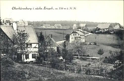 Ak Oberbärenburg Altenberg im Osterzgebirge, Teilansicht