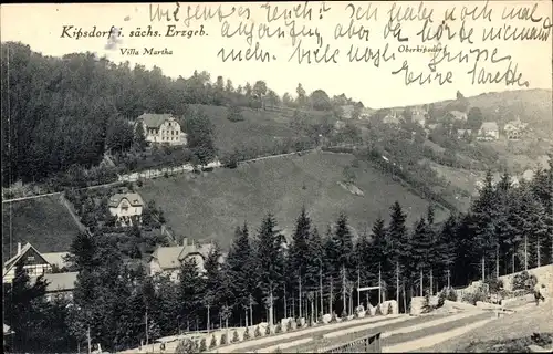 Ak Kipsdorf Altenberg im Erzgebirge, Teilansicht, Villa Martha