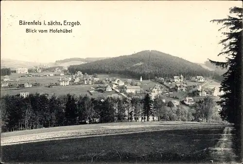 Ak Bärenfels Altenberg im Erzgebirge, Ort vom Hofehübel gesehen