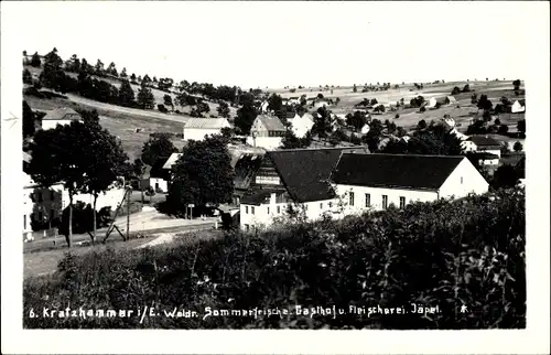 Foto Ak Kratzhammer Altenberg im Erzgebirge, Sommerfrische, Gasthof und Fleischerei Jäpel