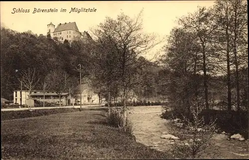 Ak Bärenstein Altenberg im Erzgebirge, Schloss, Müglitztal