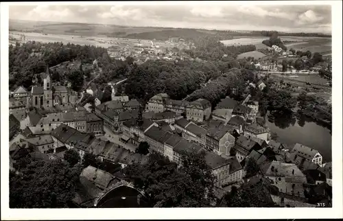 Ak Bad Lobenstein in Thüringen, Blick vom Alten Turm, Ortsansicht