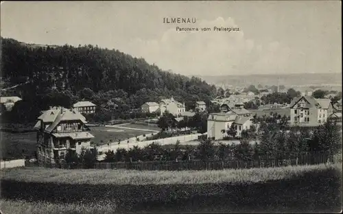 Ak Ilmenau in Thüringen, Panorama von dem Prellerplatz