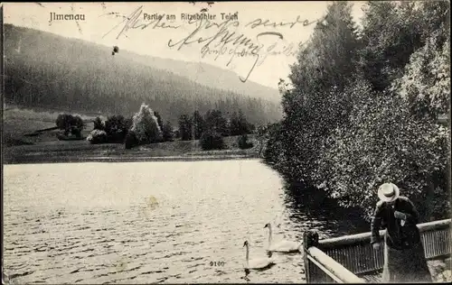 Ak Ilmenau in Thüringen, Ritzebühler Teich