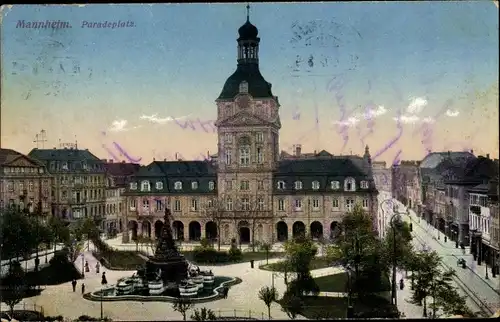 Ak Mannheim in Baden, Paradeplatz