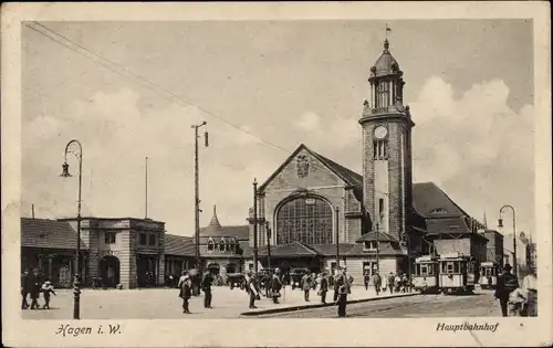 Ak Hagen in Westfalen, Hauptbahnhof