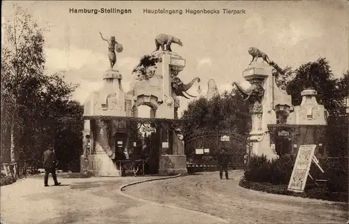 Ak Hamburg Eimsbüttel Stellingen, Carl Hagenbecks Tierpark, Haupteingang