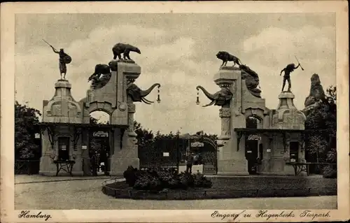 Ak Hamburg Eimsbüttel Stellingen, Hagenbecks Tierpark, Eingang