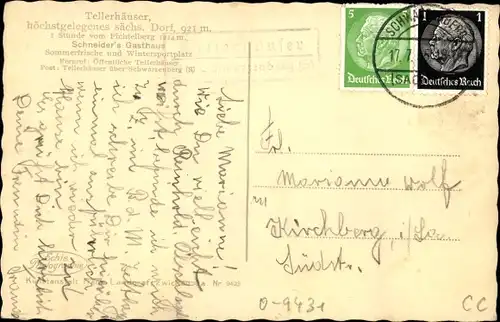 Ak Tellerhäuser Breitenbrunn Erzgebirge, Panorama, Fichtelberg