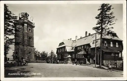 Ak Wildenthal Eibenstock im Erzgebirge, Auersberg, Turm, Unterkunftshaus