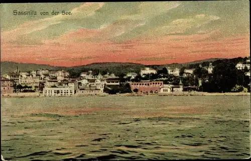 Ak Sassnitz auf Rügen, Blick von der See