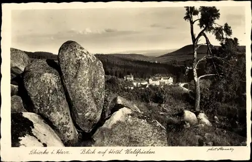 Ak Schierke Wernigerode im Harz, Panorama, Hotel Waldfrieden