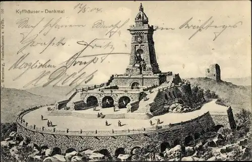 Ak Steinthaleben Kyffhäuserland in Thüringen, Kyffhäuser, Kaiser Wilhelm Denkmal