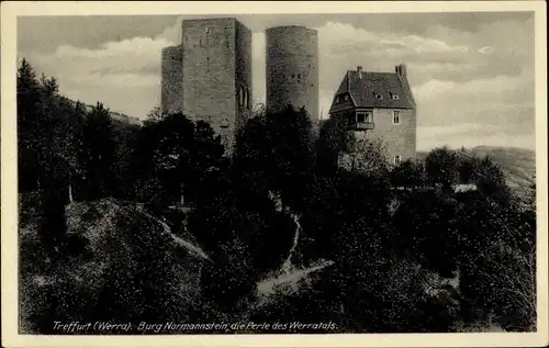 Ak Treffurt an der Werra, Burg Normannstein, Werratal