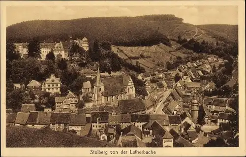 Ak Stolberg im Harz, Blick von der Lutherbuche, Stengel 61594