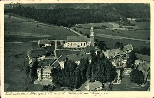 Ak Höchenschwand im Schwarzwald, Luftbild, Kirche