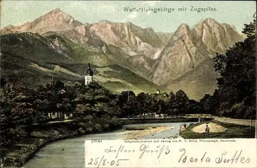 Ak Garmisch Partenkirchen in Oberbayern, Wettersteingebirge, Zugspitze