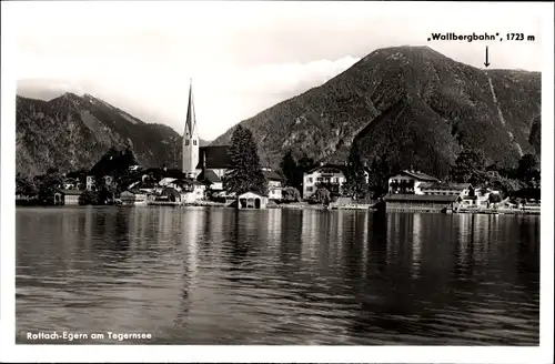 Ak Rottach Egern in Oberbayern, Tegernsee, Wallbergbahn, Kirche