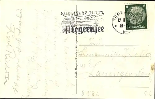 Ak Tegernsee in Oberbayern, Wallberg, Setzberg, Blauherz