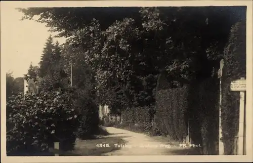 Ak Tutzing am Starnberger See Oberbayern, Weg, Wegweiser