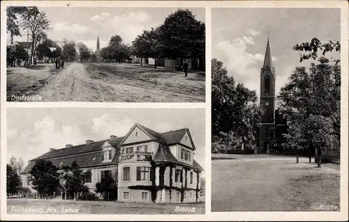 Ak Alt Tucheband Brandenburg, Dorfstraße, Kirche, Schloss