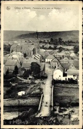 Ak Olloy Wallonie Namur, Panorama, Brücke