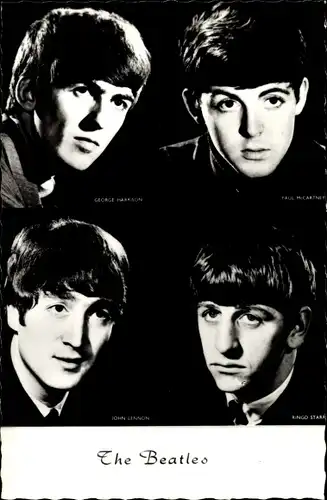 Ak The Beatles, Musikgruppe, Gruppenfoto, John Lennon, Ringo Starr, Paul McCartney, George Harrison