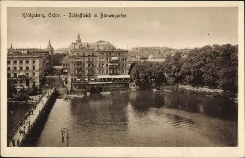Ak Kaliningrad Königsberg Ostpreußen, Schlossteich, Börsengarten