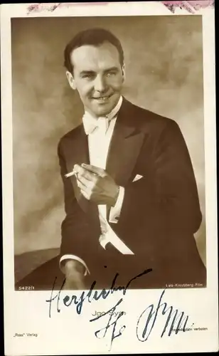 Ak Schauspieler Igo Sym, Portrait mit Zigarette, Ross Verlag 5422 1, Autogramm