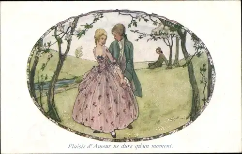 Künstler Ak Cramer, Rie, Bergerette, Hirtenlied, Freuden der Liebe, Liebespaar