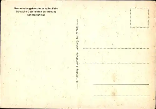 Ak Seenotkreuzer in voller Fahrt, DGzRS
