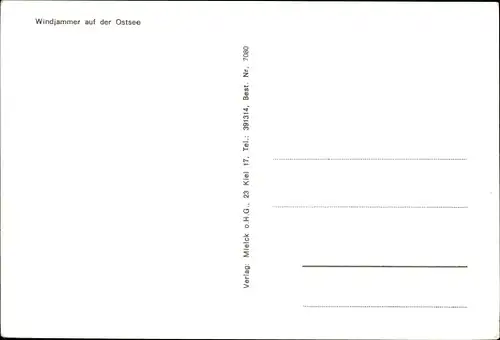 Ak Windjammer auf der Ostsee, Dreimaster, Segelboote, Regatta