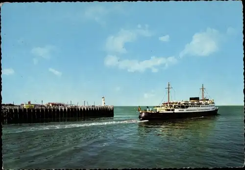 Ak Fähre, Belgische Fahne, Leuchtturm